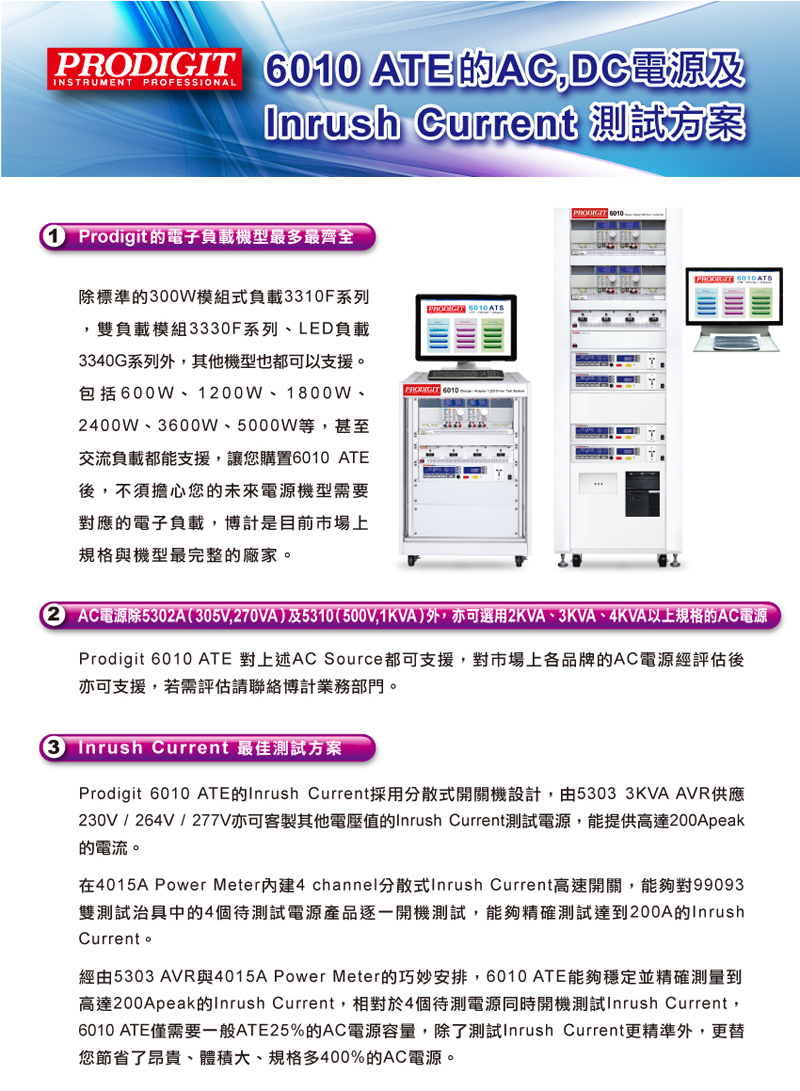 6010 ATE 的AC,DC電源及Inrush Current 測試方案